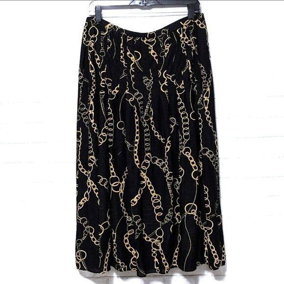 JONES NY COLLECTION Chain Print Midi Skirt 14 - Picture 1 of 8